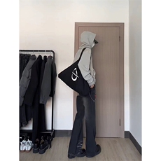 美式ins高街cleanfit重工艺水洗暗黑微喇牛仔裤货号K2401P60，男装牛仔裤，电商A063