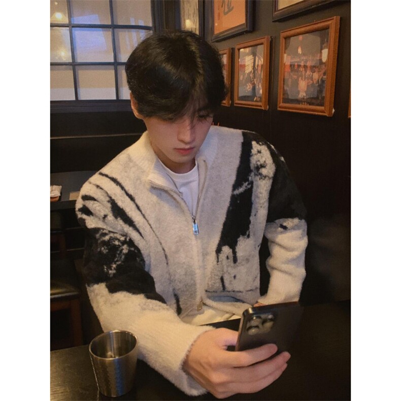 【有货】cleanfit撞色毛衣男高级痞帅开衫针织衫B06LL-特P68,男装针织衫/毛衣,星座1007（原301D）