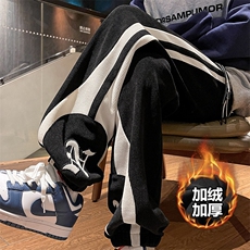 特批P43无差价K1298J加绒潮牌雪尼尔运动裤男欧棉绒不加绒特P38，男装休闲裤，电商A001