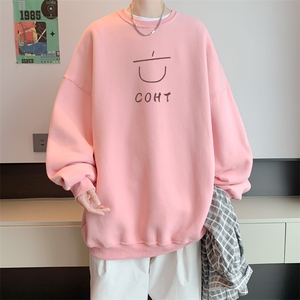 已注册400高克重华棉卫衣男潮秋冬宽松圆领情侣WY9096/P35加绒P45图片
