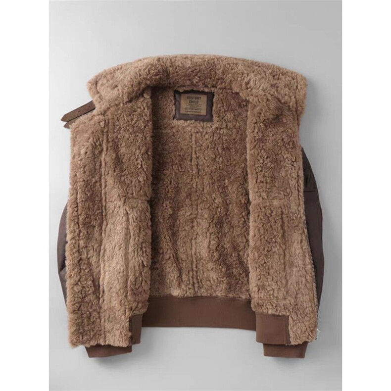 (网图)皮毛一体复古外套加绒鹿皮绒机车服外套夹克313B-8905-P180,男装夹克,星座313B