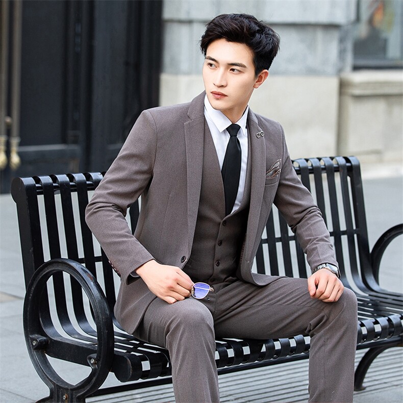 2025新款男士商务休闲西服三件套装1818-P210,男装西服,星座311B