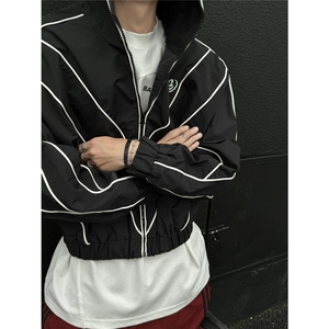 春秋夹克撞色拼接外套设计款美式运动夹克潮1016-1 JK71 P90 K118图片