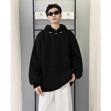 抖音得物高品质秋冬美式高街重磅结构金属装饰连帽卫衣外套XS104，女装短外套，电商A486-1