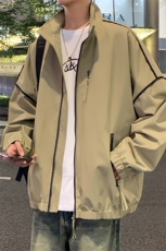 大码秋冬季棒球领夹克潮酷宽松工装风男外套JK452p65，男装夹克，电商D315