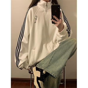 卫衣开衫男女立领外套春秋新款宽松百搭上衣XZ102B-1W2571P65图片