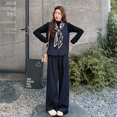 已出大货！25年时尚休闲上衣马甲长裤三件套2C212-G169-P185-K278，女装套装/套裙，2C212