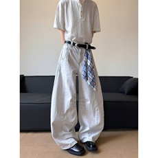 辣到中暑美式高街脏脏破洞牛仔裤宽松直筒阔腿休闲裤RK3029-P51，男装休闲裤，星座412-2