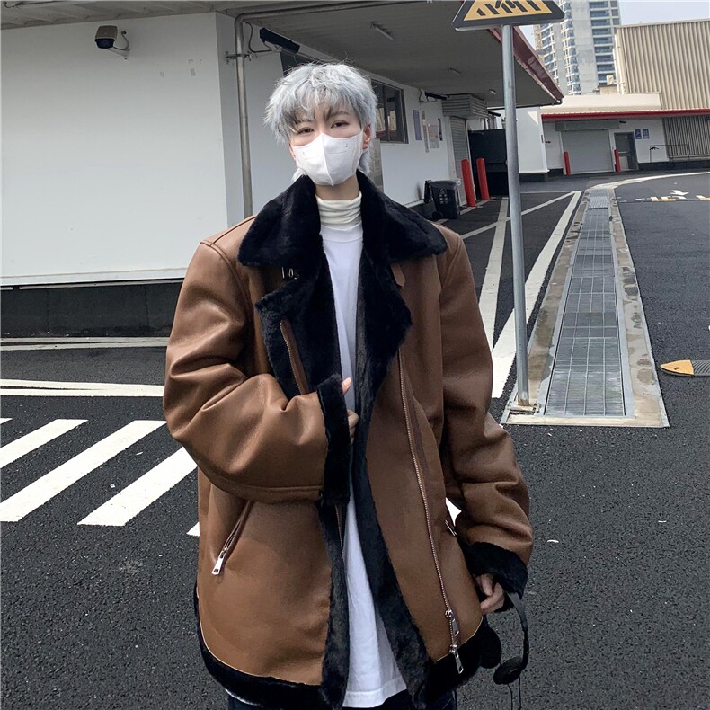 现货-美式机车棉服皮毛一体外套加绒棉衣218-7-M123-P135-控168,男装棉衣,星座218-7