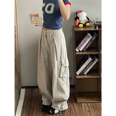 日系复古休闲裤男夏季潮牌阔腿工装裤子宽松百搭长裤XA1568-P55，男装工装外套，星座208-5