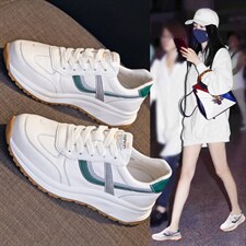 真皮小白鞋女休闲鞋2024春季新款轻便跑步运动鞋女板鞋阿甘鞋，女鞋休闲鞋，电商A223