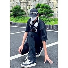新款美式高街ins小众拉链排扣破洞休闲牛仔裤货号K642P6078，男装牛仔裤，电商A063