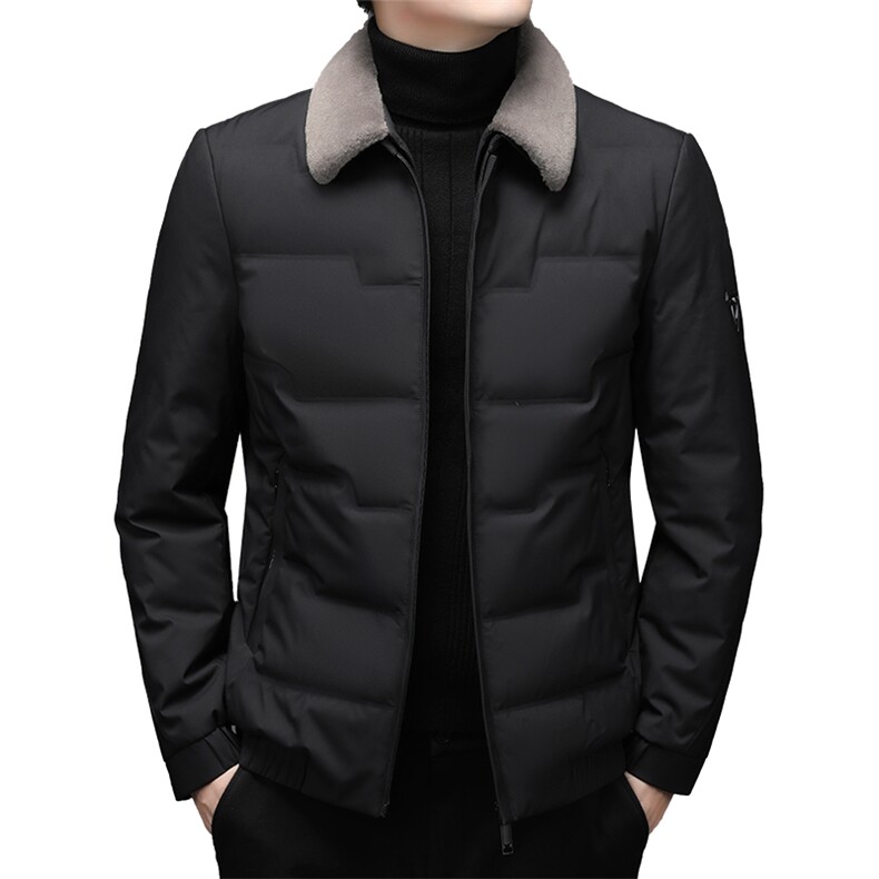 2023新款冬装羽绒服中青年男士休闲保暖翻领连帽外套AJYD615-P250，男装羽绒服，电商B212（原钱塘6029）