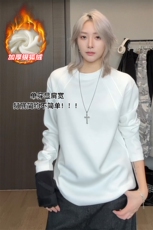 抗寒银狐绒370g华棉拼接百搭宽松圆领长袖T恤男T50981J加绒-特P22，男装T恤，电商A001-1