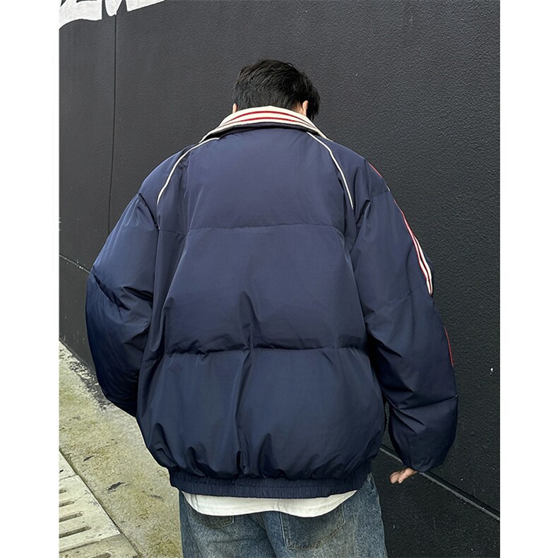 加绒加厚冬款男立领棉衣条纹字母勋章面包服保暖棉袄MA9092P102,男装棉衣,星座1013-1