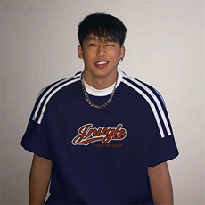 夏季美式高街重磅纯棉三条杠织带撞色男女短袖T恤ZD336-特P30，男装T恤，电商A486