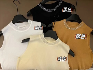 钻无袖针织衫图片