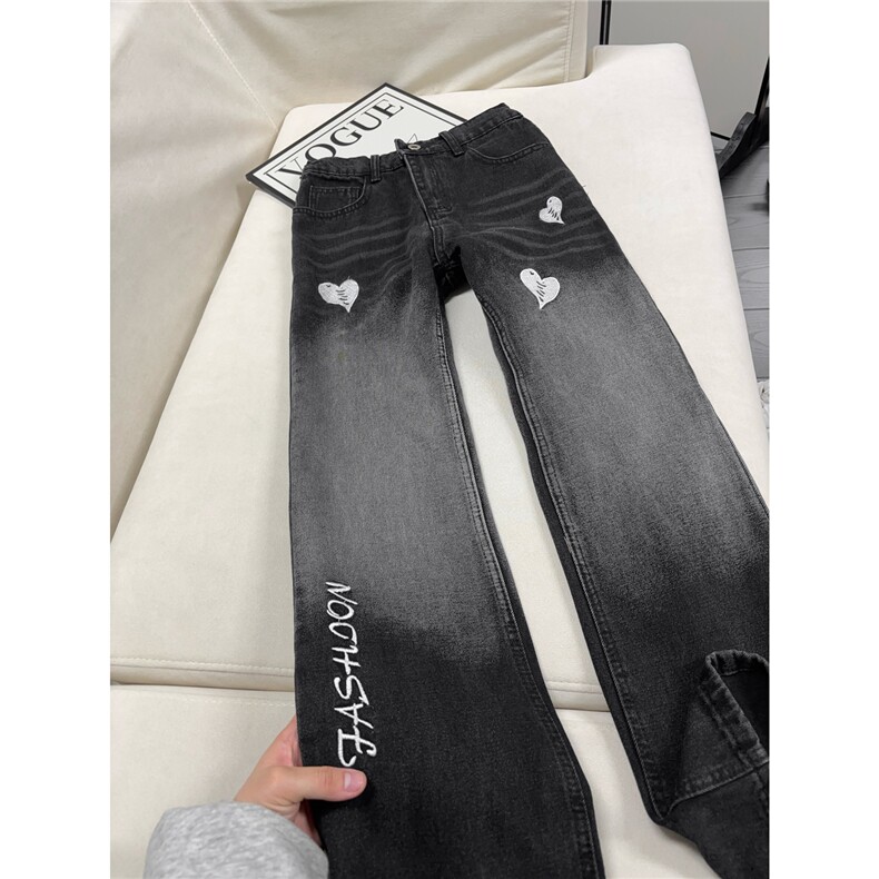 B221美式ins高街暗黑刺绣修身微喇牛仔裤LK25606-特P45控78,男装牛仔裤,电商B221