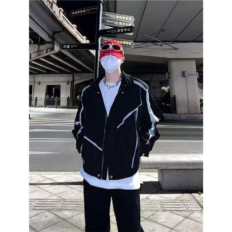 高级感拼接设计冲锋衣夹克男士外套YW218P70,男装夹克,星座1116-2