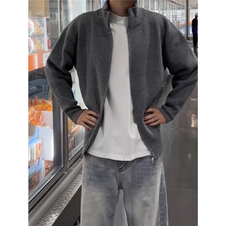 1506-1/GL1060/P59高级感慵懒风立领针织衫情侣外套,男装针织衫/毛衣,星座1506A