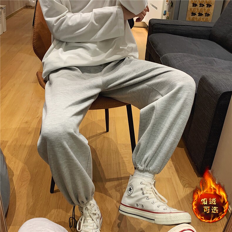2023秋冬舒适港风休闲百搭卫裤WK01-1特批23-加绒特批30,男装休闲裤,星座718-1