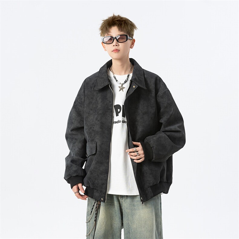 现货黑色三防春秋款男士皮夹克外套JK308P80，男装夹克，星座1904A-1