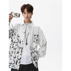 现货CS1152-特批38控68春夏新中式撞色拼接长袖冰丝衬衫大码男，男装衬衫，电商A059