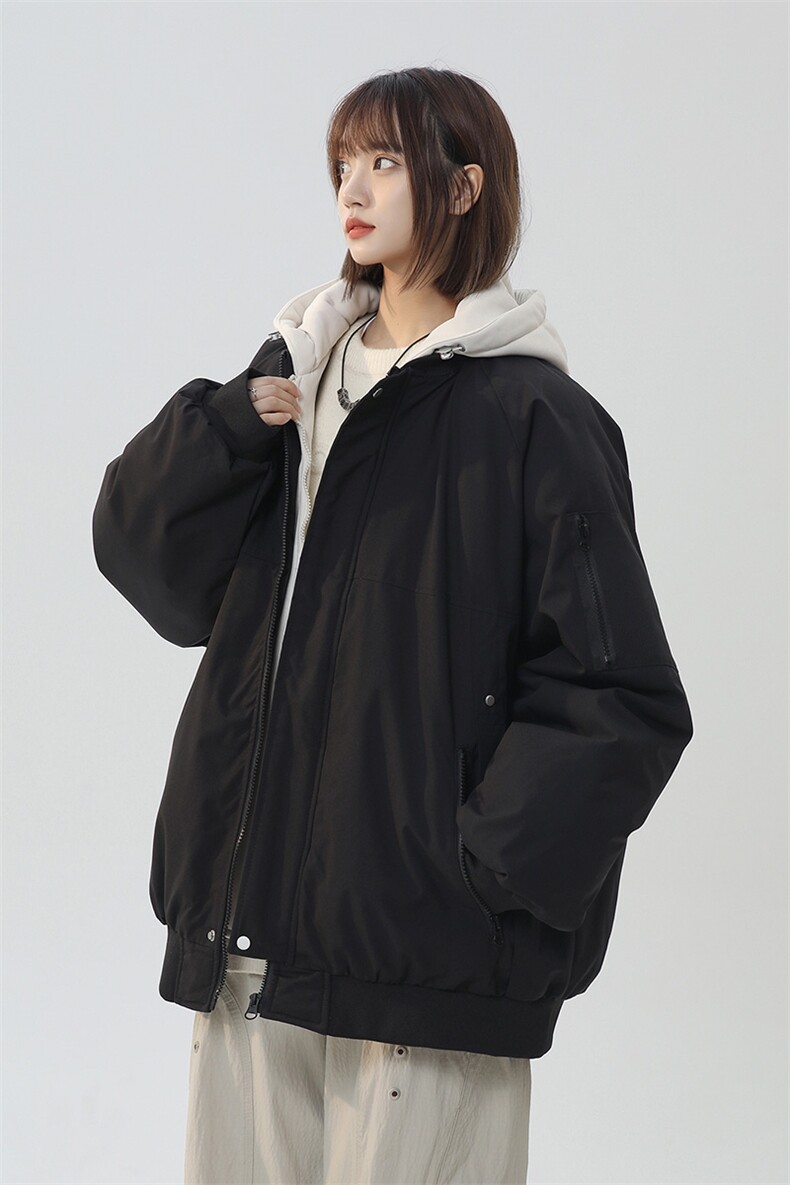 美式假两件棉服外套男2026秋冬校园风宽松棉衣夹克A436-2583-P95,男装夹克,电商A436