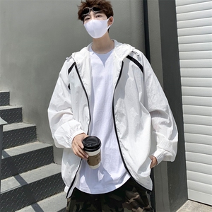 冰丝凉感新款防紫外线连帽防晒服男潮牌户外运动透气轻薄宽松外套图片