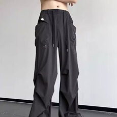 拖地裤夏季薄款男款直筒休闲长裤美式宽松阔腿裤XX2565，男装休闲裤，星座208-5
