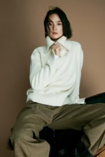 2025年秋季新款袖口开叉半拉链针织上衣时尚休闲通勤百搭，女装针织衫/毛衣，恒恩羊绒