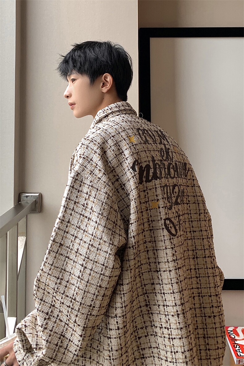 港风小香风长袖衬衫男大码中性风情侣潮衬衫男CCS8019P45,男装衬衫,星座226-1