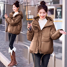 现货新款短款棉服休闲通列保暖百搭重工艺减龄韩版连帽外套棉衣，女装棉衣/棉服，韩美纤衣
