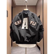 美式刺绣飞行服夹克外套男痞帅宽松时尚情侣棒球服JK07648-P65，男装夹克，星座308B-2