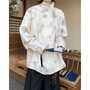 24新中式男士清新晕染设计感古风衬衫CS54-P78图片