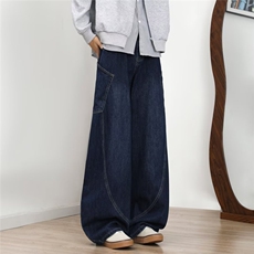 大口袋弯刀牛仔裤蓝色N1008/P58，男装牛仔裤，星座506