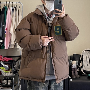 港风冬季新款潮流印花百搭保暖加厚棉服外套MY23412特批70控118图片