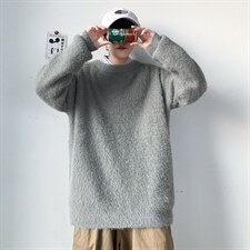 2024年秋冬新款男士针织衫圆领男士马海毛毛衣男A071-6608-P70,男装针织衫/毛衣,电商A071