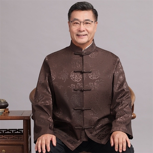 2024高品质中老年风唐装外套春秋中式复古盘扣爸爸过生日外套
