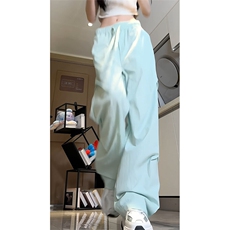 工装裤女2025夏季美式复古高腰直筒宽松阔腿速干运动休闲裤潮，男装休闲裤，电商A102