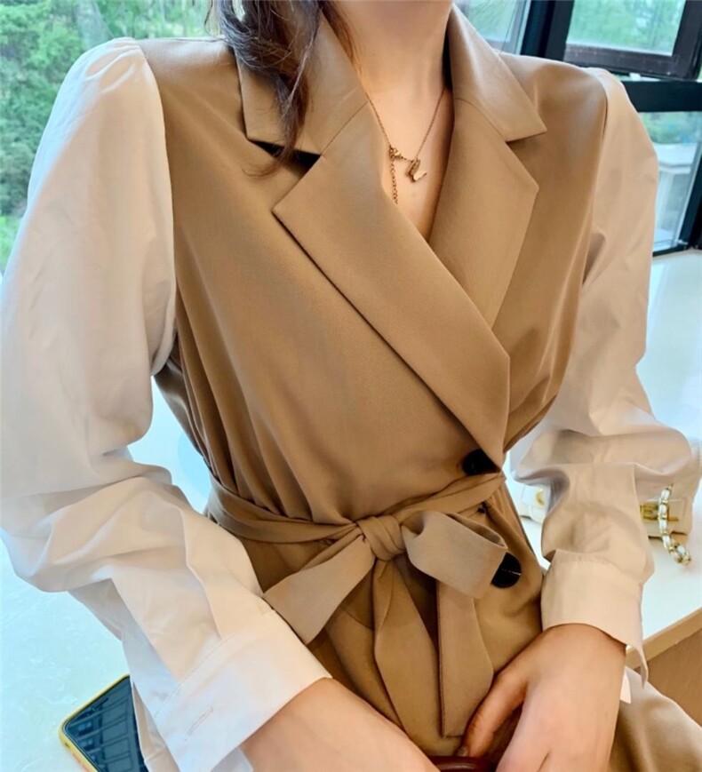 拼接棉布连衣裙，女装连衣裙，虹朵朵