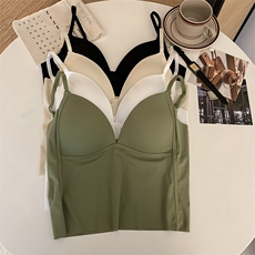 黑色冰丝吊带背心女内搭修身美背抹胸外穿裹胸，女装背心吊带，梦白服饰厂