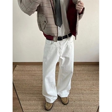 文艺日系简约新款原宿cleanfit白色弯刀裤子男休闲长裤KD988，男装休闲裤，星座1116A（原606A-3）