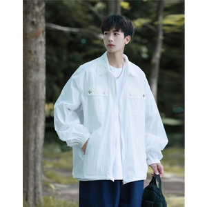 港风外景工装大口袋防晒衣男户外情侣潮牌防晒服FS77006P50控78,男装防晒衣,星座227-7