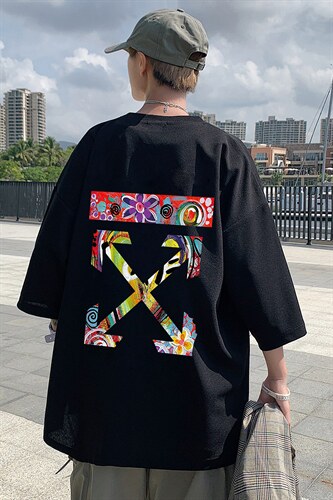 Q11169-P30 春夏季七分袖t恤男大码五分袖男短袖中袖图片