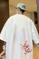 量大优可提供视频2024夏季新美式短袖T恤D223A-T24129-P18，男装T恤，电商019-1