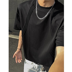 夏季新品纹理感短袖T恤立体剪裁纯色半袖体恤男H1080特P35，男装T恤，电商A341