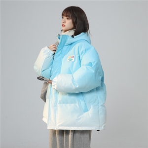 XZ-230-1MY09中性风青春活力简约扎染渐变休闲连帽棉服P128控158图片