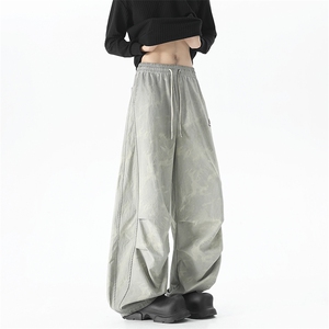 春款美式复古迷彩工装褶皱弯刀直筒裤XZ225-3-CK17-P55控82，男装休闲裤，星座225-3