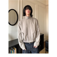 立领哈灵顿夹克男秋美式复古通勤百搭boxy短宽情侣外套WL8755-P70，男装夹克，星座1008
